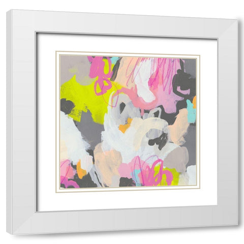 Graffiti Rhythm II White Modern Wood Framed Art Print with Double Matting by Vess, June Erica
