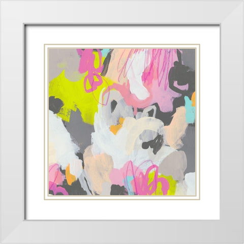 Graffiti Rhythm II White Modern Wood Framed Art Print with Double Matting by Vess, June Erica