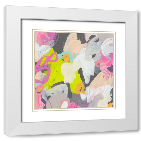 Graffiti Rhythm III White Modern Wood Framed Art Print with Double Matting by Vess, June Erica