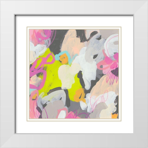 Graffiti Rhythm III White Modern Wood Framed Art Print with Double Matting by Vess, June Erica
