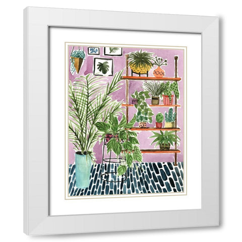 Way to the Jungle II White Modern Wood Framed Art Print with Double Matting by Wang, Melissa