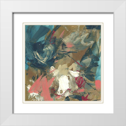 Diffusion Abstract I White Modern Wood Framed Art Print with Double Matting by Wang, Melissa