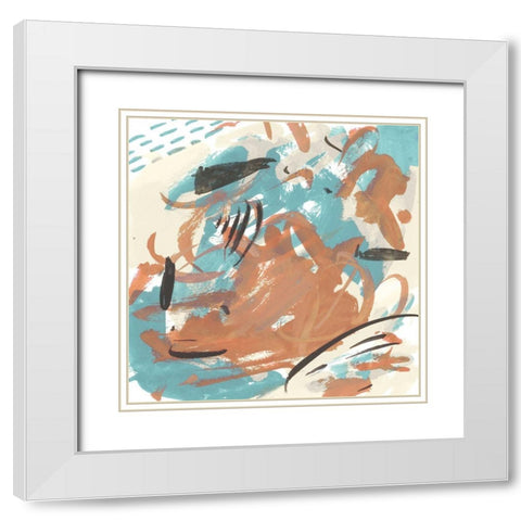 Abstract Composition I White Modern Wood Framed Art Print with Double Matting by Wang, Melissa