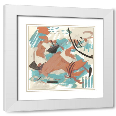 Abstract Composition II White Modern Wood Framed Art Print with Double Matting by Wang, Melissa