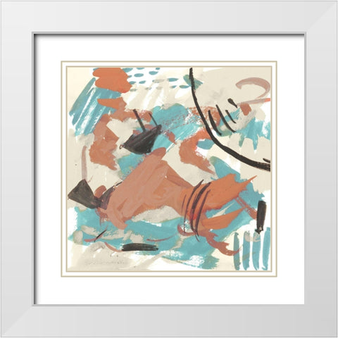 Abstract Composition II White Modern Wood Framed Art Print with Double Matting by Wang, Melissa