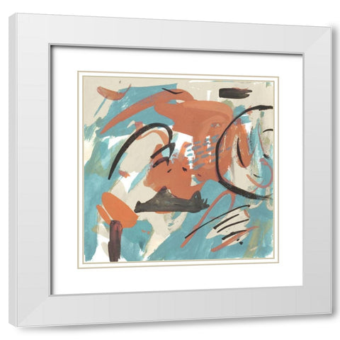 Abstract Composition IV White Modern Wood Framed Art Print with Double Matting by Wang, Melissa