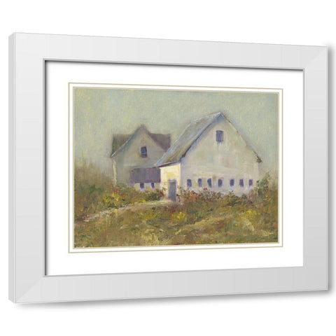 White Barn I White Modern Wood Framed Art Print with Double Matting by Wendling, Marilyn