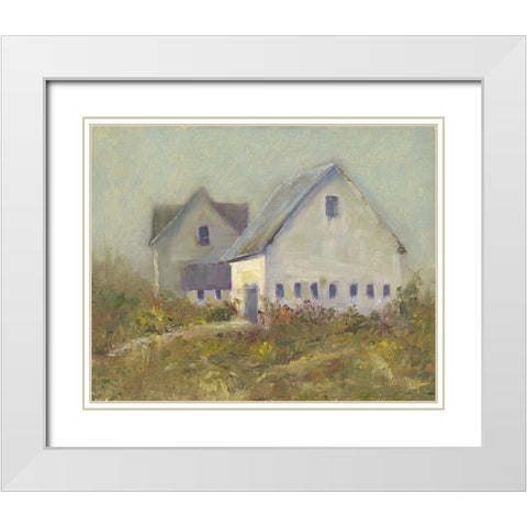 White Barn I White Modern Wood Framed Art Print with Double Matting by Wendling, Marilyn