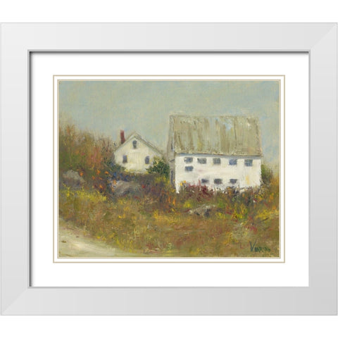 White Barn II White Modern Wood Framed Art Print with Double Matting by Wendling, Marilyn