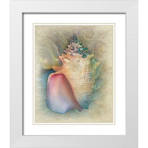 Aquatica IV White Modern Wood Framed Art Print with Double Matting by Hunziker, Steve