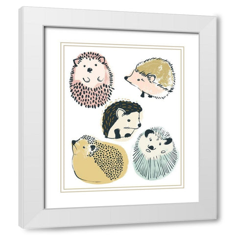 Prickle Pals I White Modern Wood Framed Art Print with Double Matting by Vess, June Erica