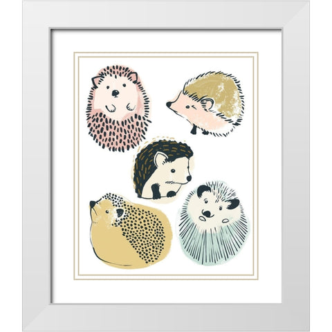 Prickle Pals I White Modern Wood Framed Art Print with Double Matting by Vess, June Erica