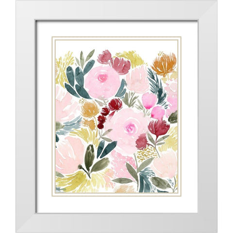Rose Rays I White Modern Wood Framed Art Print with Double Matting by Popp, Grace