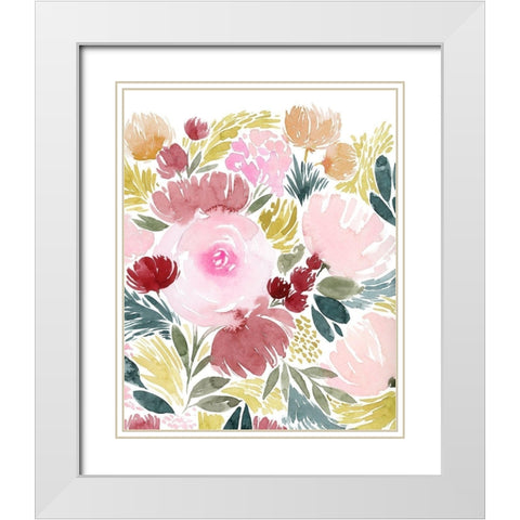 Rose Rays II White Modern Wood Framed Art Print with Double Matting by Popp, Grace