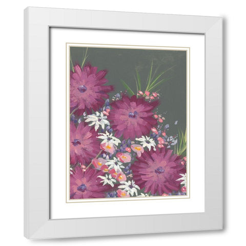 Mauve Wildflower Garden II White Modern Wood Framed Art Print with Double Matting by Moore, Regina