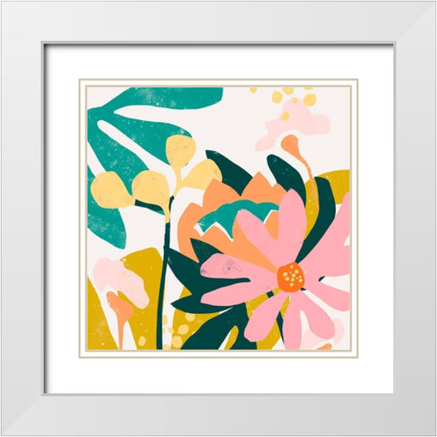 Cut Paper Garden I White Modern Wood Framed Art Print with Double Matting by Vess, June Erica