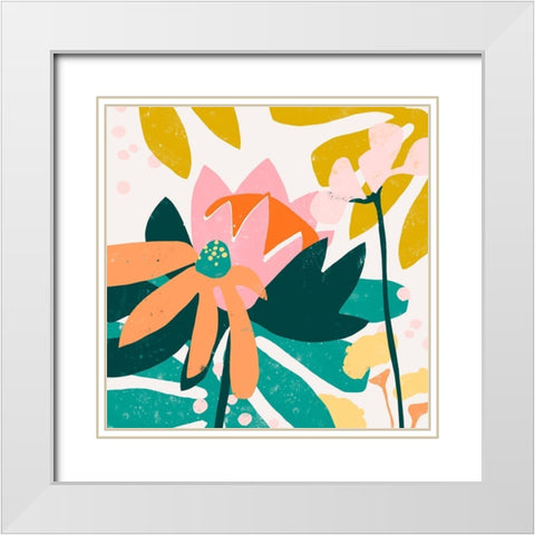 Cut Paper Garden II White Modern Wood Framed Art Print with Double Matting by Vess, June Erica