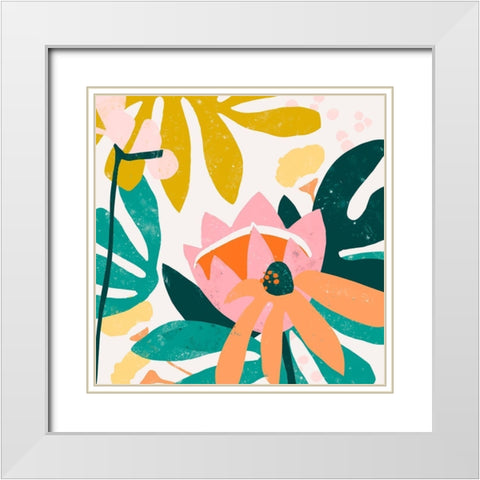 Cut Paper Garden III White Modern Wood Framed Art Print with Double Matting by Vess, June Erica