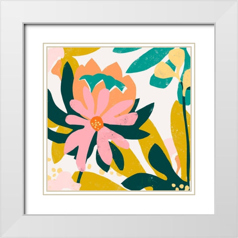 Cut Paper Garden IV White Modern Wood Framed Art Print with Double Matting by Vess, June Erica
