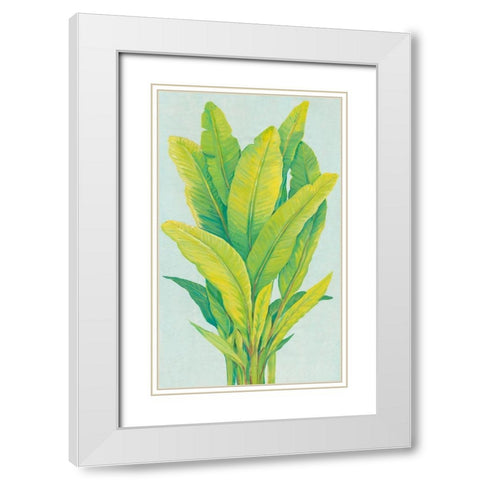 Chartreuse Tropical Foliage I White Modern Wood Framed Art Print with Double Matting by OToole, Tim