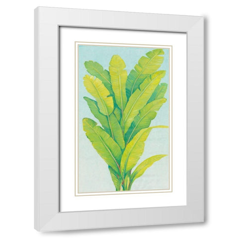 Chartreuse Tropical Foliage II White Modern Wood Framed Art Print with Double Matting by OToole, Tim