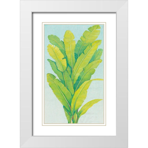 Chartreuse Tropical Foliage II White Modern Wood Framed Art Print with Double Matting by OToole, Tim