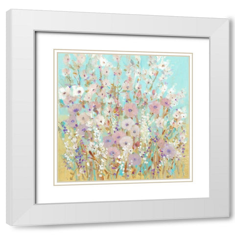 Mixed Flowers I White Modern Wood Framed Art Print with Double Matting by OToole, Tim