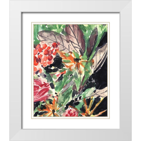 Garden Fest II White Modern Wood Framed Art Print with Double Matting by Wang, Melissa