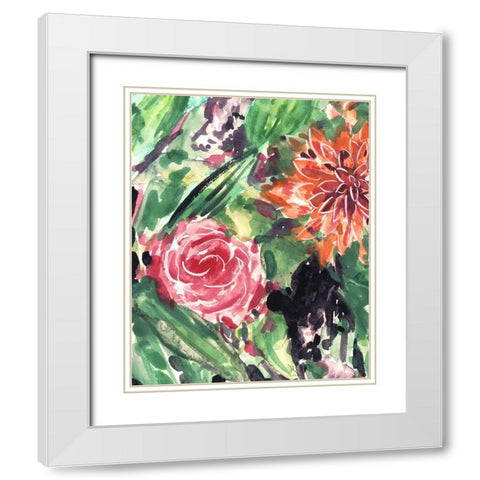 Garden Fest IV White Modern Wood Framed Art Print with Double Matting by Wang, Melissa