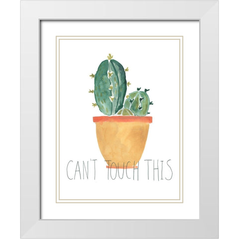 Punny Plant I White Modern Wood Framed Art Print with Double Matting by Vess, June Erica