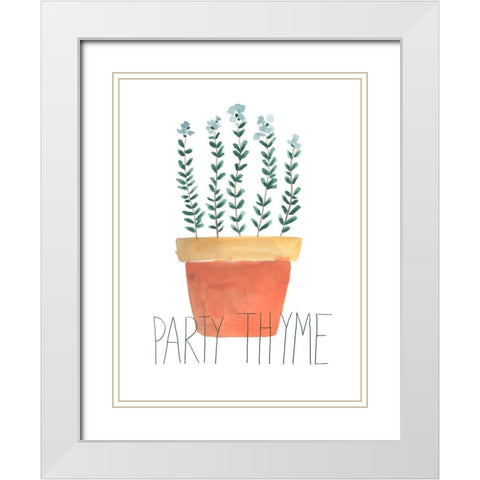 Punny Plant IV White Modern Wood Framed Art Print with Double Matting by Vess, June Erica