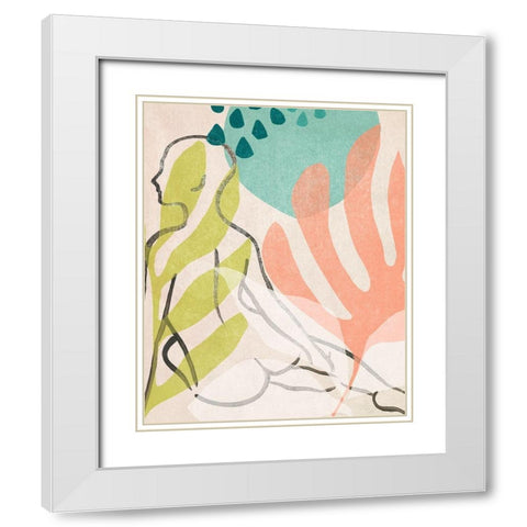 Tropical Nude I White Modern Wood Framed Art Print with Double Matting by Vess, June Erica