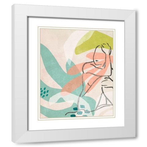 Tropical Nude II White Modern Wood Framed Art Print with Double Matting by Vess, June Erica