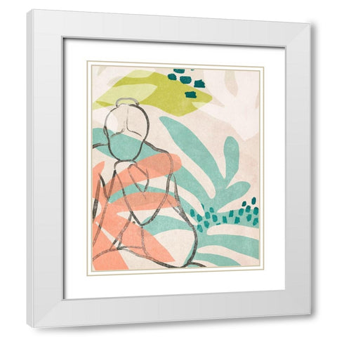 Tropical Nude III White Modern Wood Framed Art Print with Double Matting by Vess, June Erica