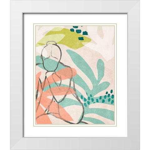 Tropical Nude III White Modern Wood Framed Art Print with Double Matting by Vess, June Erica