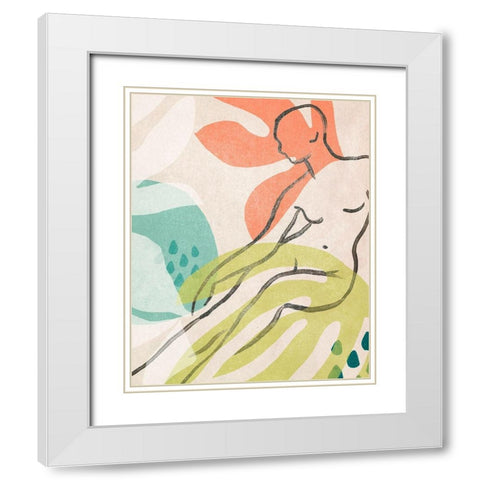 Tropical Nude IV White Modern Wood Framed Art Print with Double Matting by Vess, June Erica