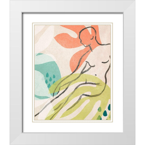 Tropical Nude IV White Modern Wood Framed Art Print with Double Matting by Vess, June Erica
