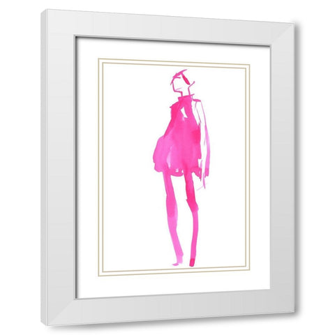 Fuchsia Street Fashion II White Modern Wood Framed Art Print with Double Matting by Parker, Jennifer Paxton