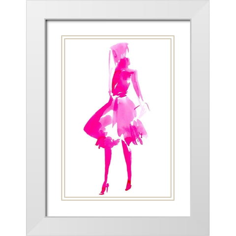 Fuchsia Street Fashion IV White Modern Wood Framed Art Print with Double Matting by Parker, Jennifer Paxton