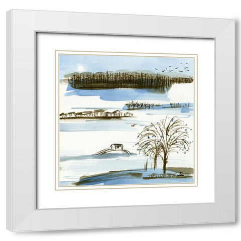 Village Peak II White Modern Wood Framed Art Print with Double Matting by Wang, Melissa