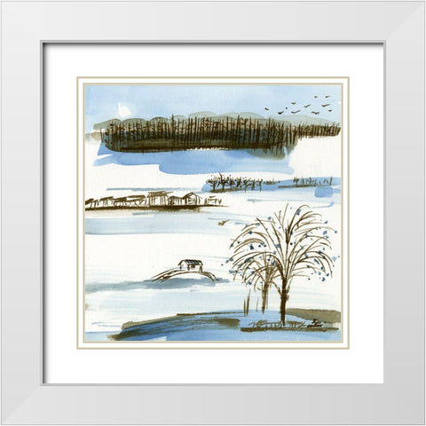 Village Peak II White Modern Wood Framed Art Print with Double Matting by Wang, Melissa