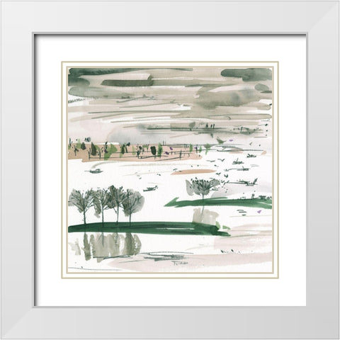 From Here to Somewhere II White Modern Wood Framed Art Print with Double Matting by Wang, Melissa