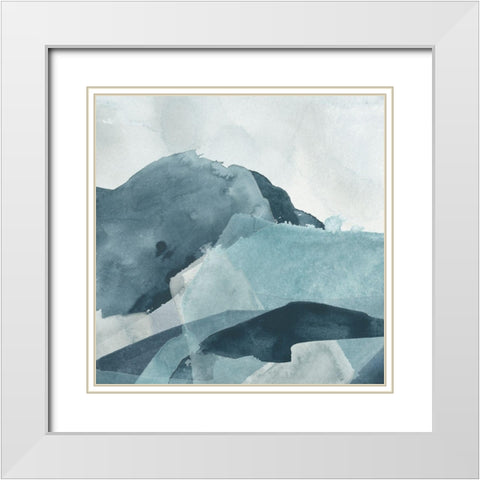 Blue Range I White Modern Wood Framed Art Print with Double Matting by Vess, June Erica