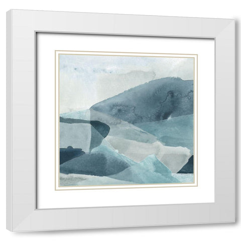 Blue Range II White Modern Wood Framed Art Print with Double Matting by Vess, June Erica