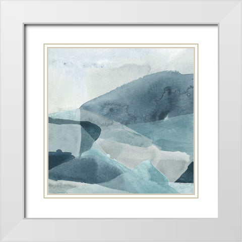 Blue Range II White Modern Wood Framed Art Print with Double Matting by Vess, June Erica