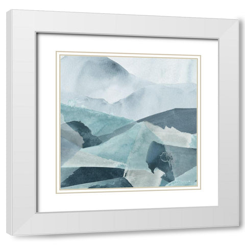 Blue Range IV White Modern Wood Framed Art Print with Double Matting by Vess, June Erica