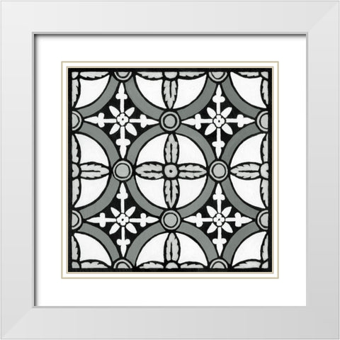 Non-embellish Renaissance Tile I White Modern Wood Framed Art Print with Double Matting by Vision Studio