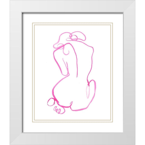 Bold Blind Contour I White Modern Wood Framed Art Print with Double Matting by Parker, Jennifer Paxton