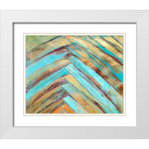 Crazy Fronds Diptych I White Modern Wood Framed Art Print with Double Matting by Wilkins, Suzanne