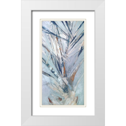 Grey Palms IV White Modern Wood Framed Art Print with Double Matting by Wilkins, Suzanne
